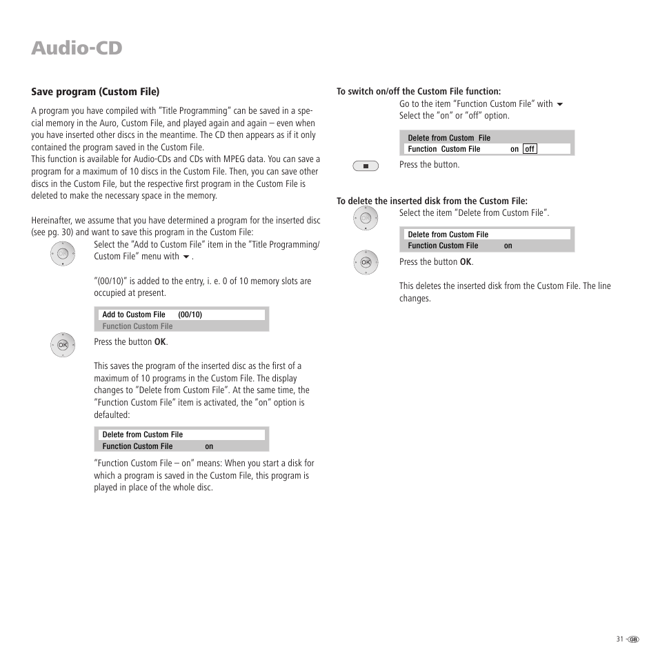 Audio-cd | Loewe Auro 2216 PS User Manual | Page 31 / 44