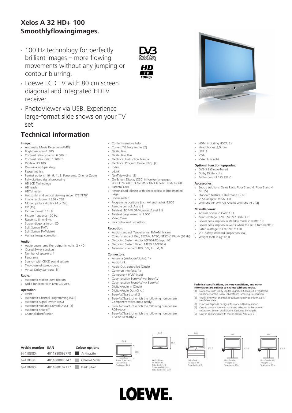 Loewe Xelos A 32 HD+ 100 User Manual | 1 page