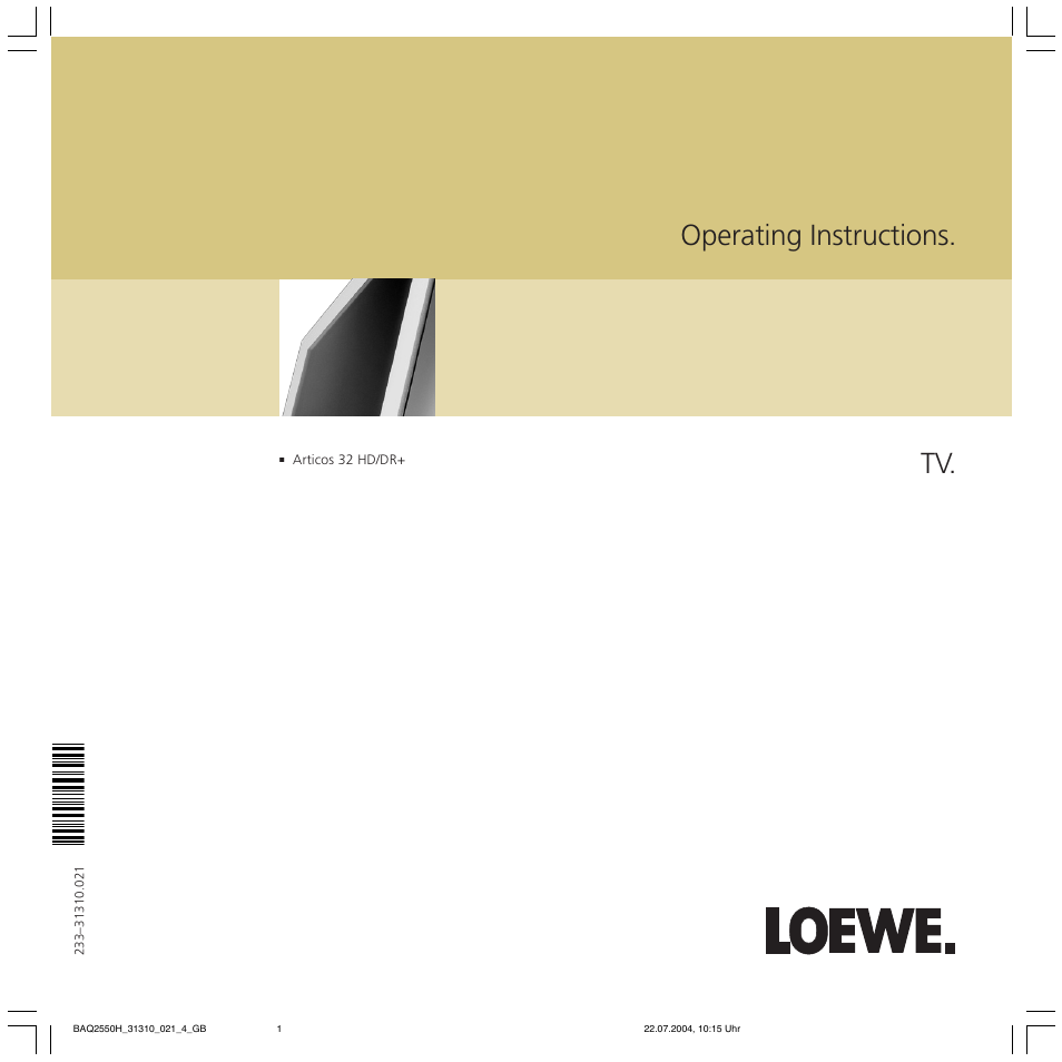 Loewe TV 32 HD/DR+ User Manual | 34 pages