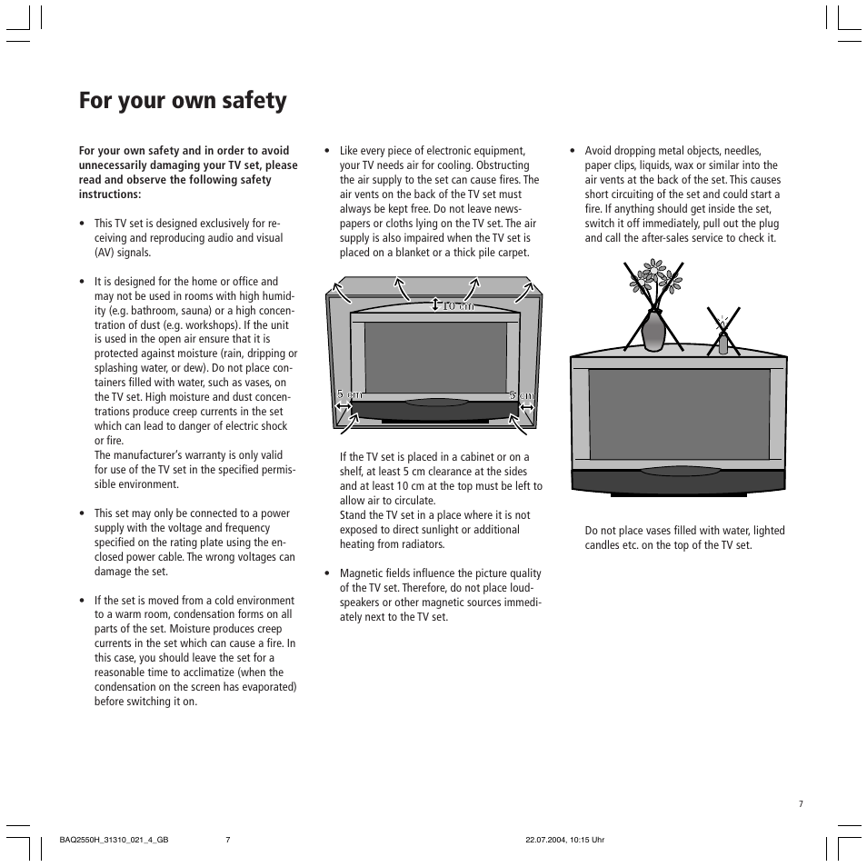 For your own safety | Loewe TV 32 HD/DR+ User Manual | Page 7 / 34