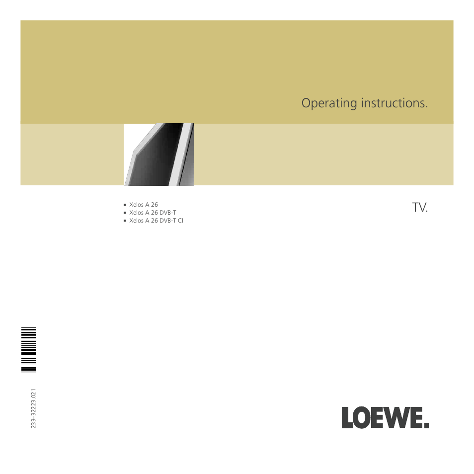 Loewe A 26 User Manual | 34 pages