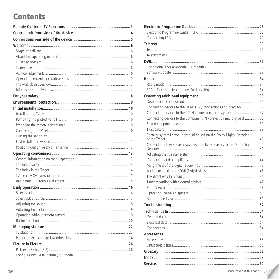 Loewe 46 User Manual | Page 2 / 60