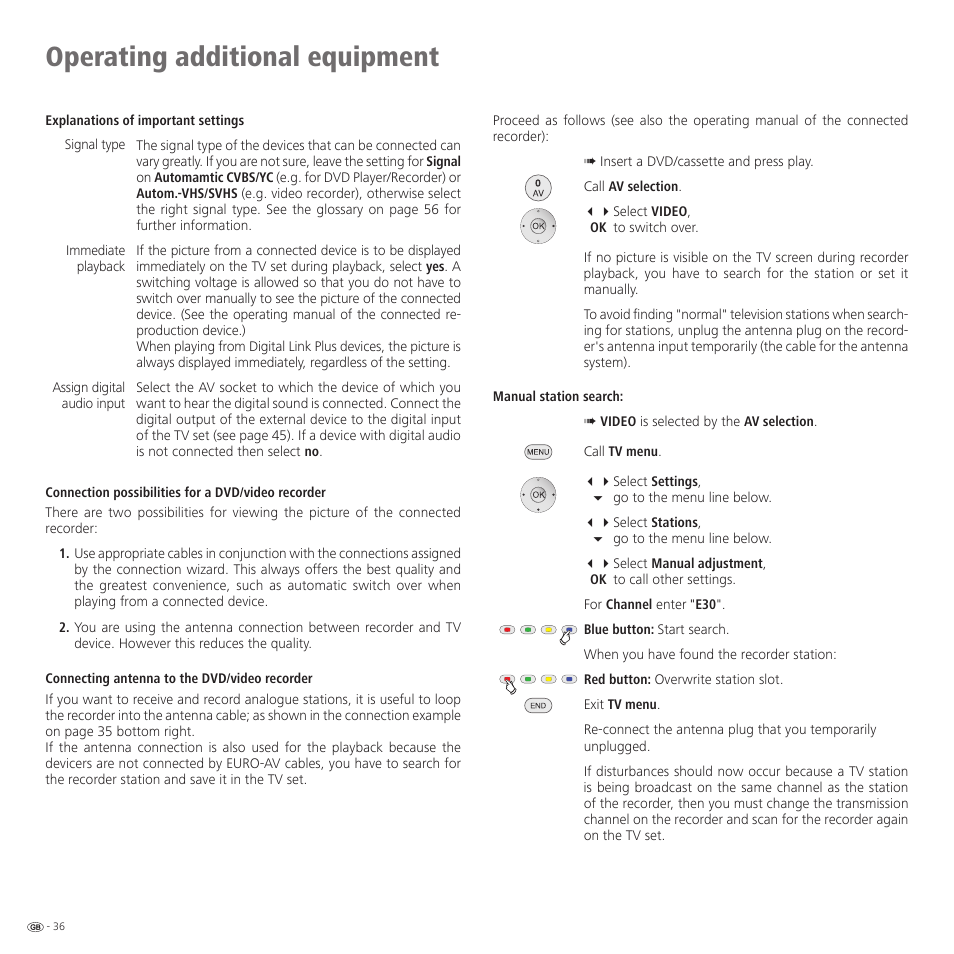 Operating additional equipment | Loewe 46 User Manual | Page 36 / 60