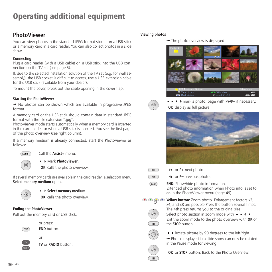 Operating additional equipment, Photoviewer | Loewe 46 User Manual | Page 48 / 60