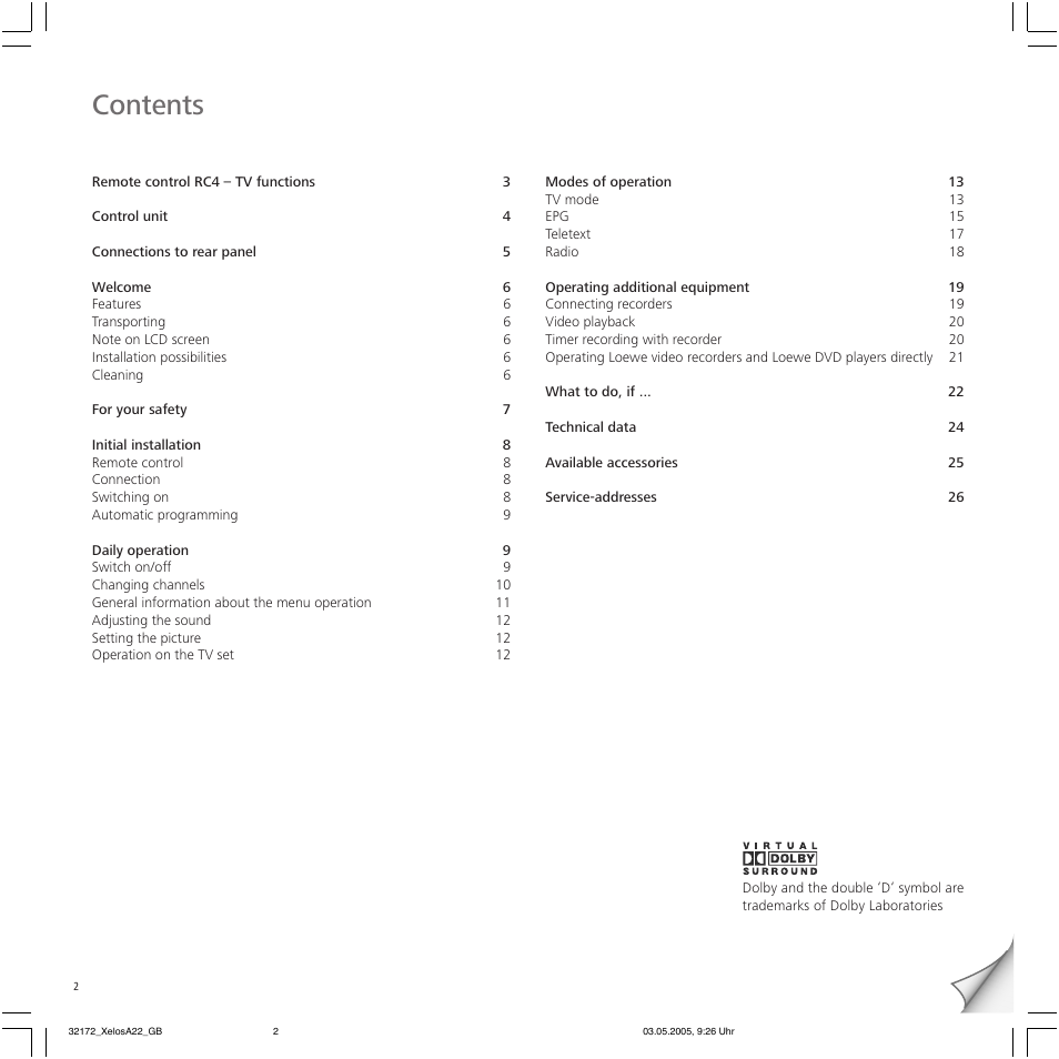 Loewe A 22 User Manual | Page 2 / 26