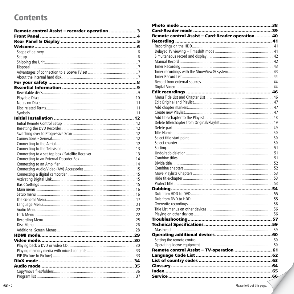 Loewe ViewVision DR+ User Manual | Page 2 / 66