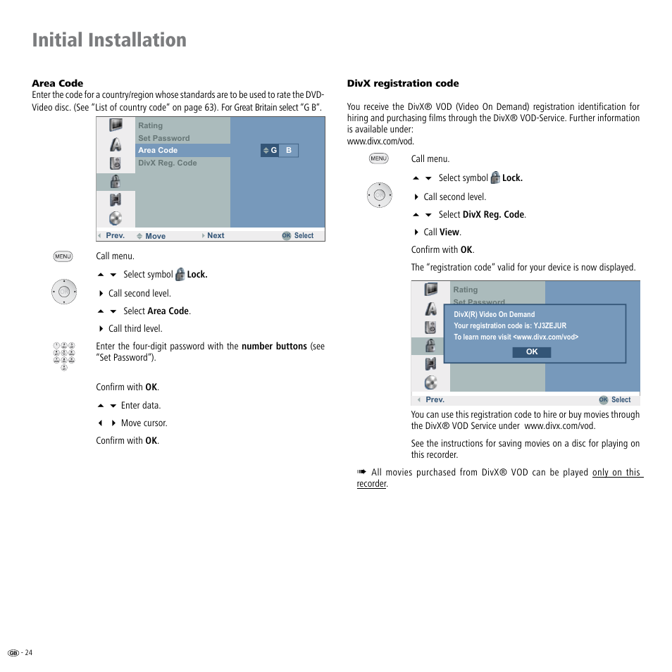 Initial installation | Loewe ViewVision DR+ User Manual | Page 24 / 66
