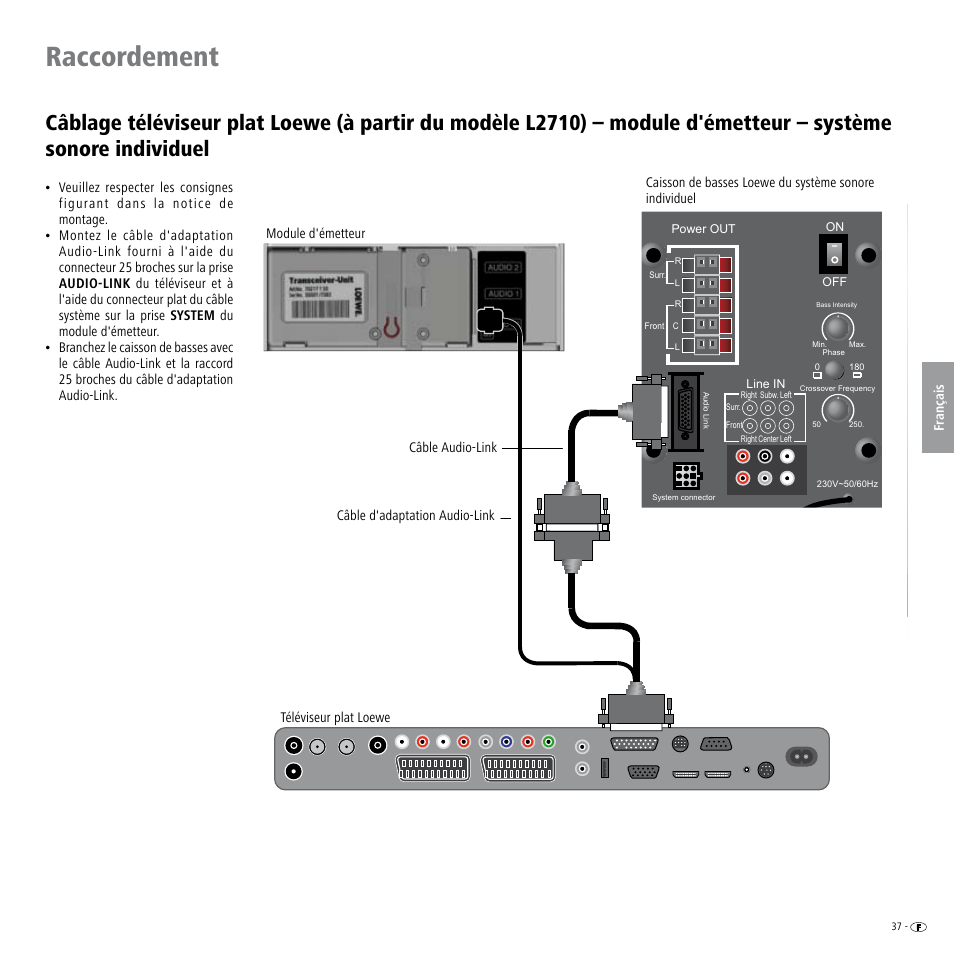 Raccordement | Loewe Wireless Speaker User Manual | Page 37 / 88