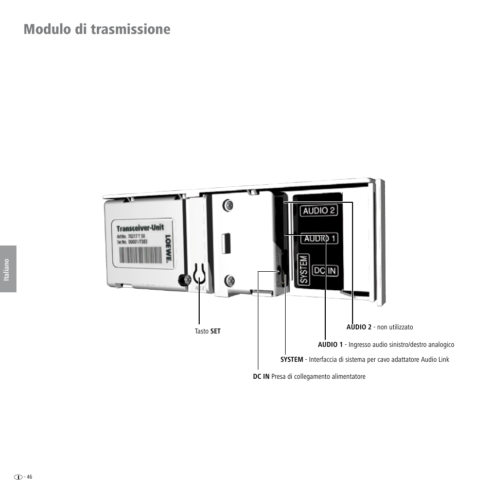 Modulo di trasmissione | Loewe Wireless Speaker User Manual | Page 46 / 88