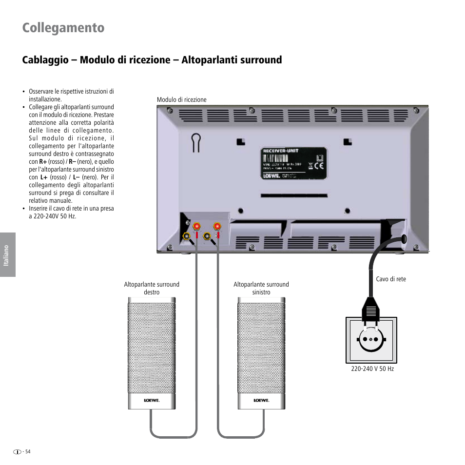 Collegamento | Loewe Wireless Speaker User Manual | Page 54 / 88