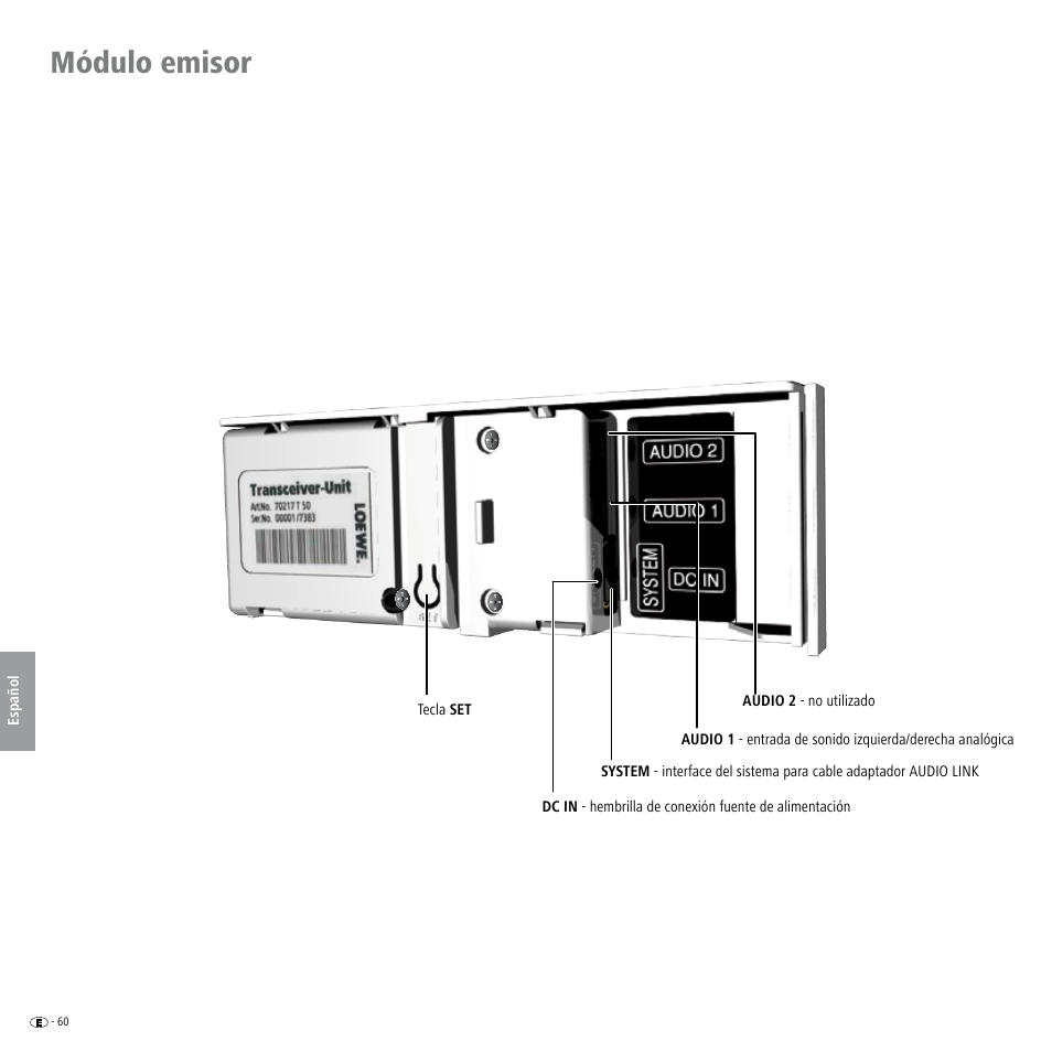 Módulo emisor | Loewe Wireless Speaker User Manual | Page 60 / 88