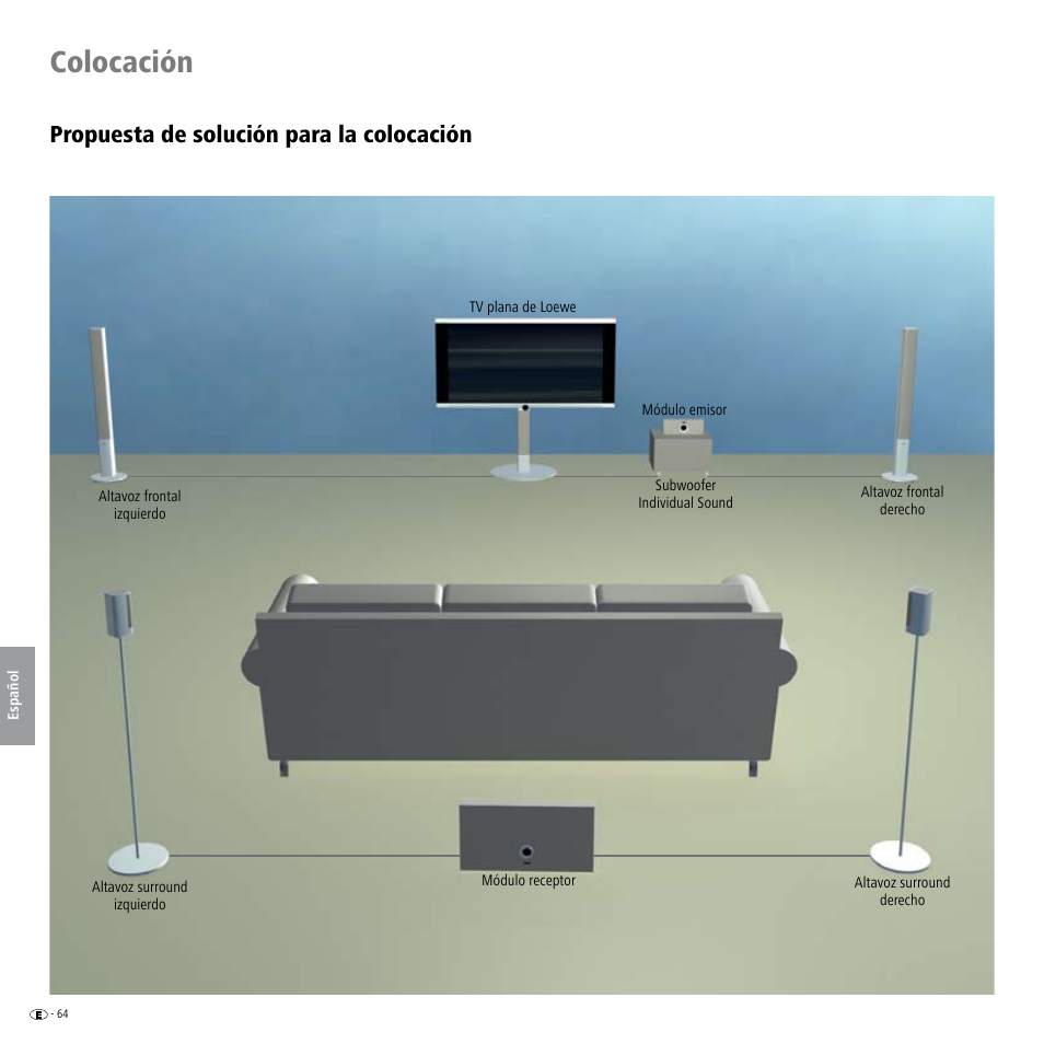 Colocación, Propuesta de solución para la colocación | Loewe Wireless Speaker User Manual | Page 64 / 88