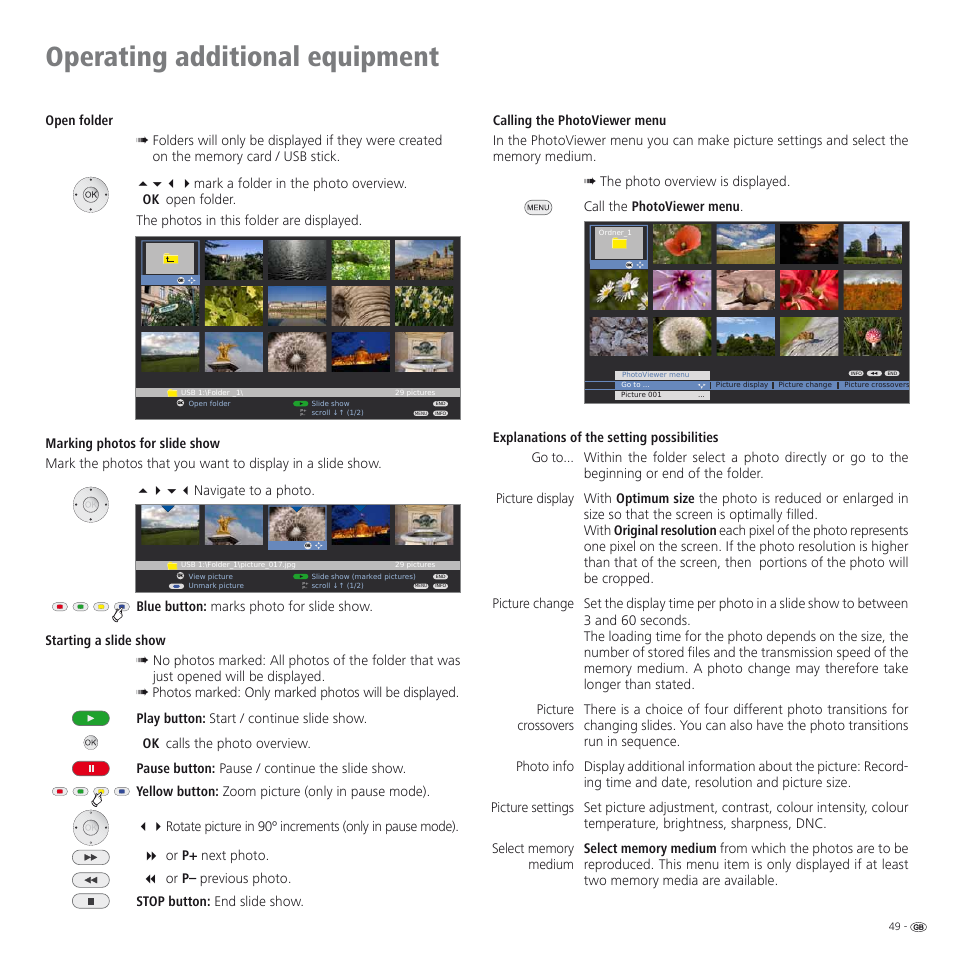 Operating additional equipment | Loewe SPHEROS R 32 User Manual | Page 49 / 60