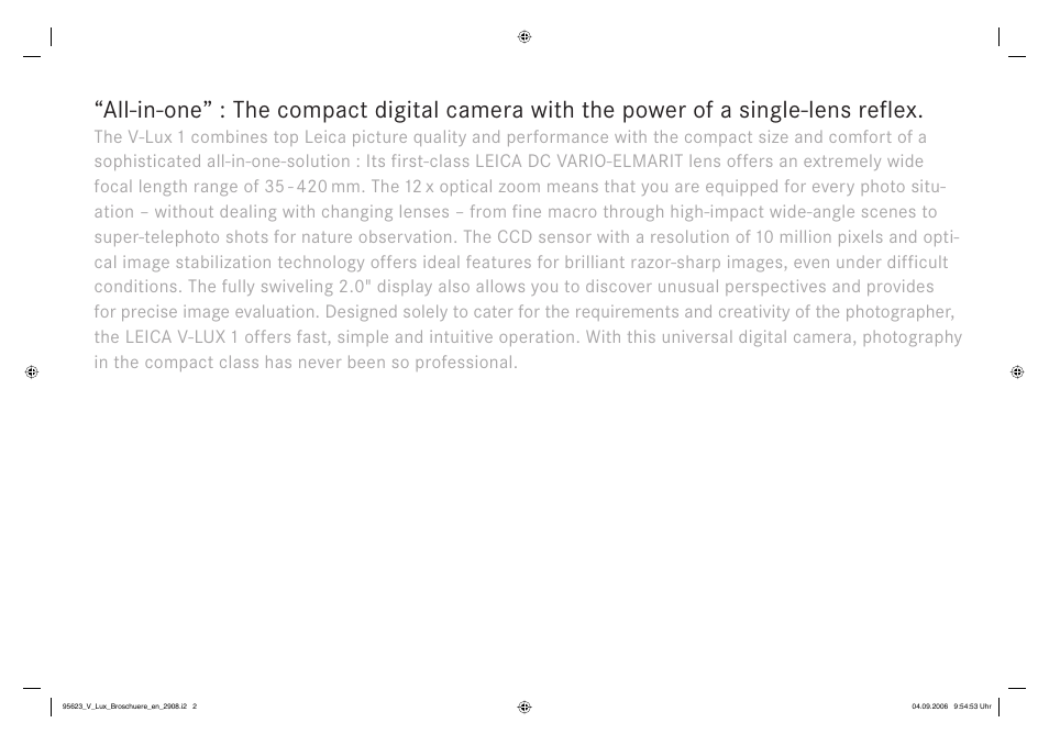 LEICA V-LUX 1 User Manual | Page 2 / 16