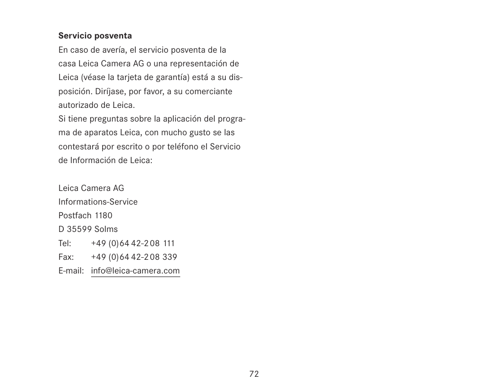 LEICA TRINOVID 7/8/10 X 42 BN User Manual | Page 76 / 77