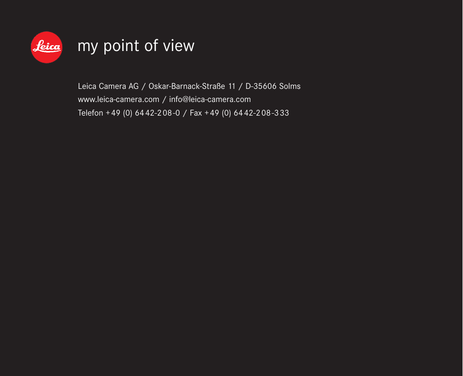 My point of view | LEICA TRINOVID 7/8/10 X 42 BN User Manual | Page 77 / 77