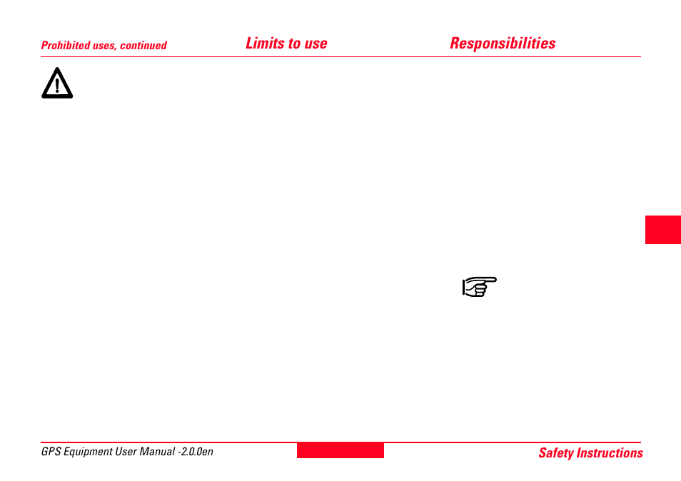 Limits to use, Responsibilities, Limits to use responsibilities | LEICA 2 User Manual | Page 25 / 40