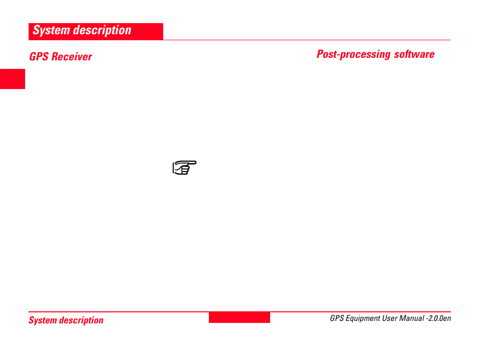 System description, Gps receiver, Post-processing software | Gps receiver post-processing software | LEICA 2 User Manual | Page 6 / 40