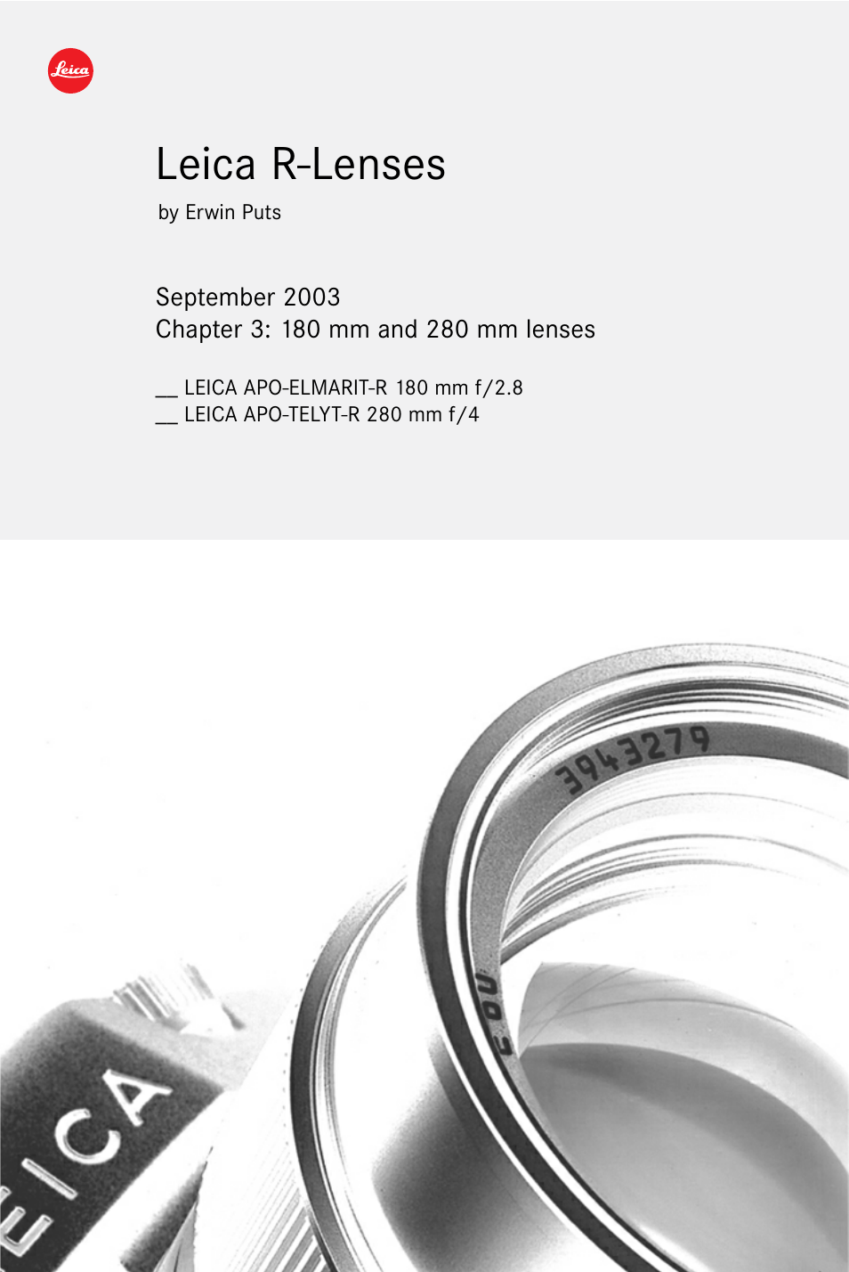LEICA APO-ELMARIT-R User Manual | 11 pages