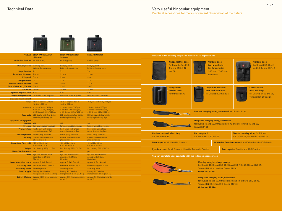 Technical data very useful binocular equipment | LEICA Geovid 10x42 BRF User Manual | Page 44 / 51