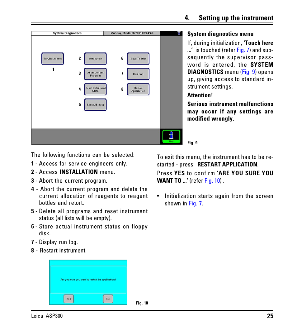 Setting up the instrument | LEICA ASP300 User Manual | Page 25 / 70