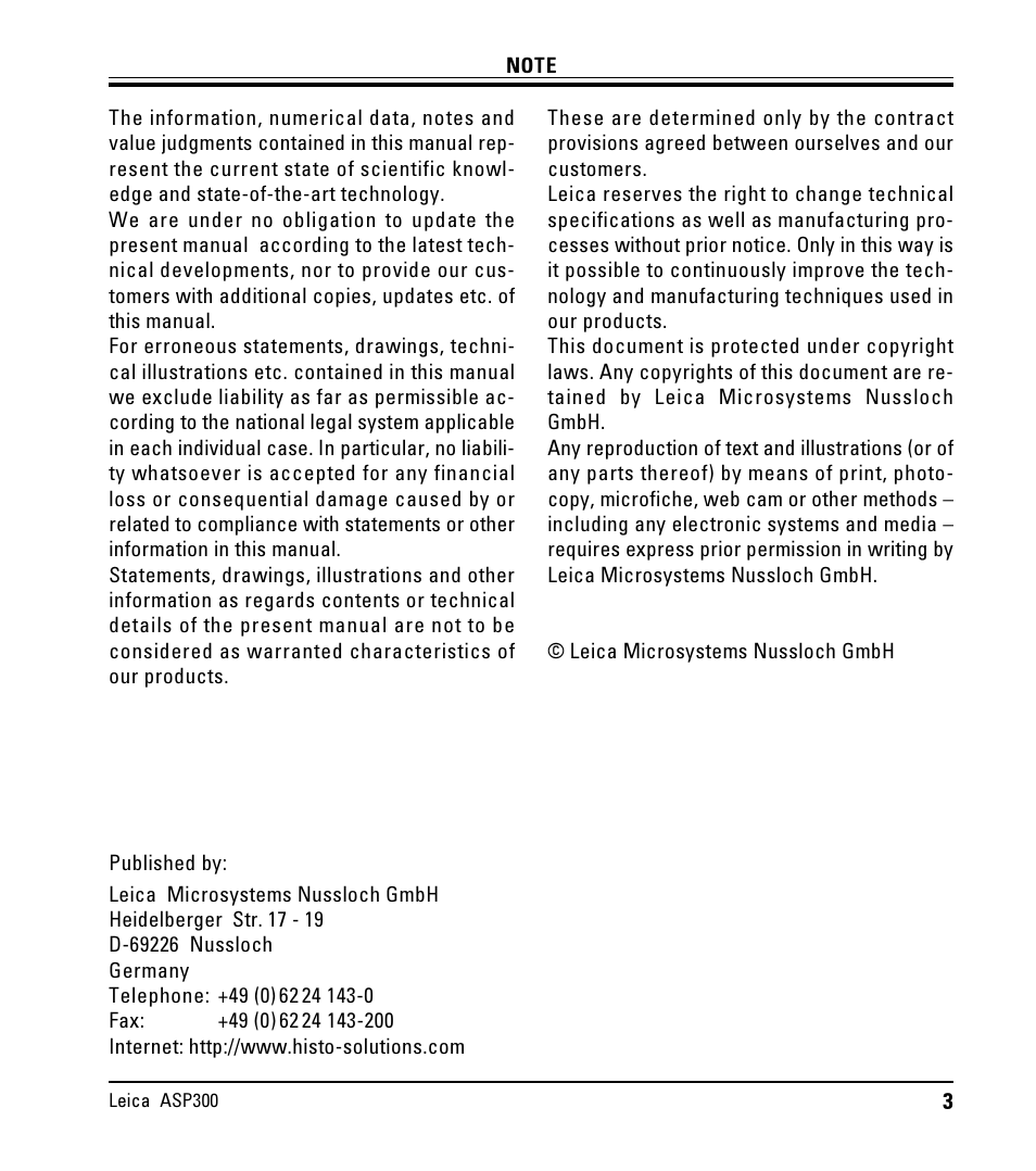 LEICA ASP300 User Manual | Page 3 / 70