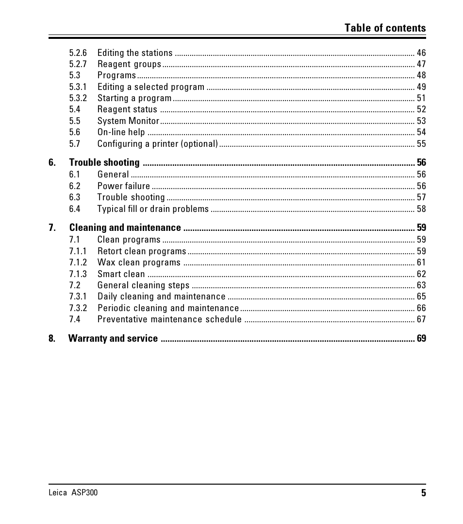 LEICA ASP300 User Manual | Page 5 / 70