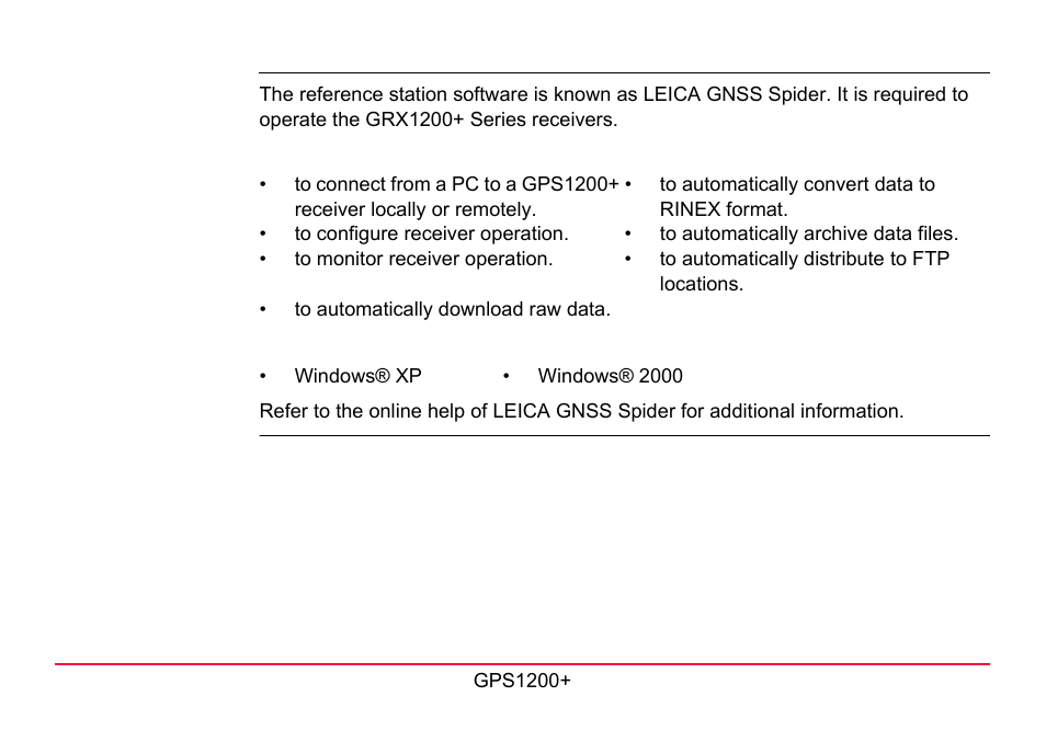 LEICA GPS1200 User Manual | Page 15 / 152