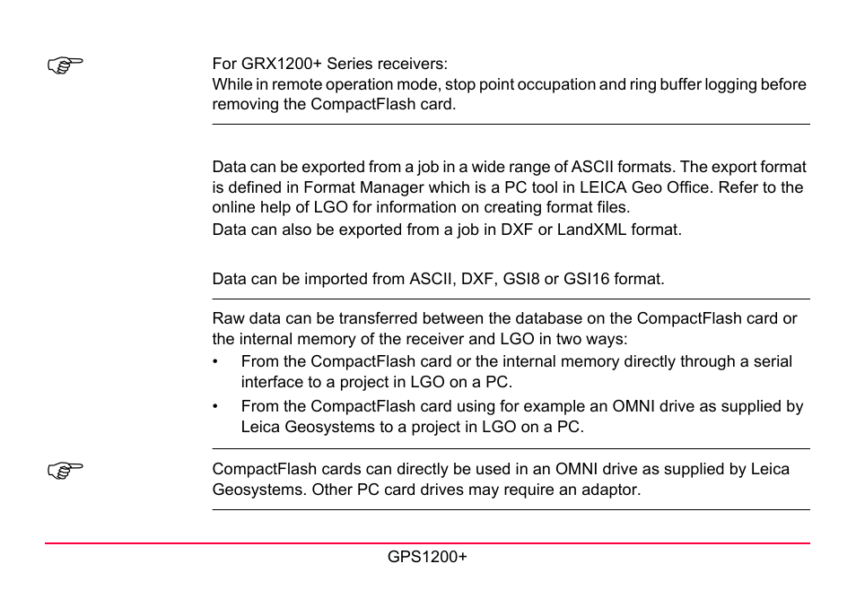 LEICA GPS1200 User Manual | Page 19 / 152
