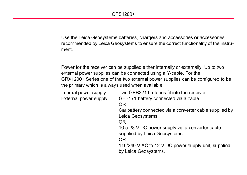 3 power concept, Power concept | LEICA GPS1200 User Manual | Page 20 / 152