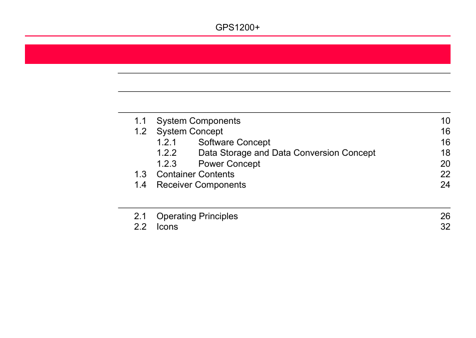 LEICA GPS1200 User Manual | Page 6 / 152