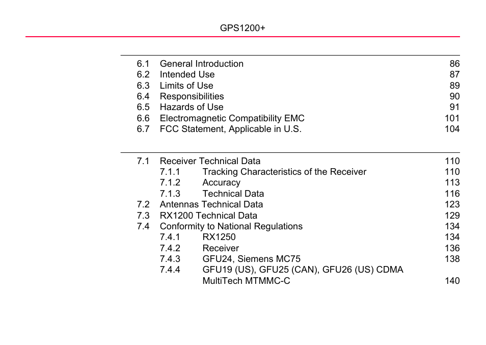LEICA GPS1200 User Manual | Page 8 / 152