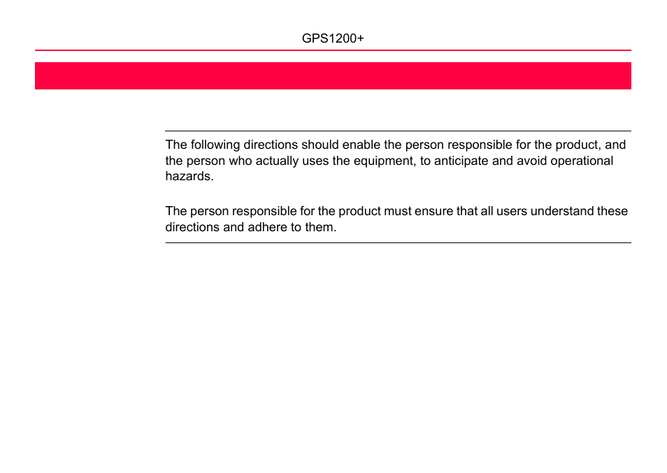 6 safety directions, 1 general introduction, Safety directions | 6safety directions | LEICA GPS1200 User Manual | Page 86 / 152