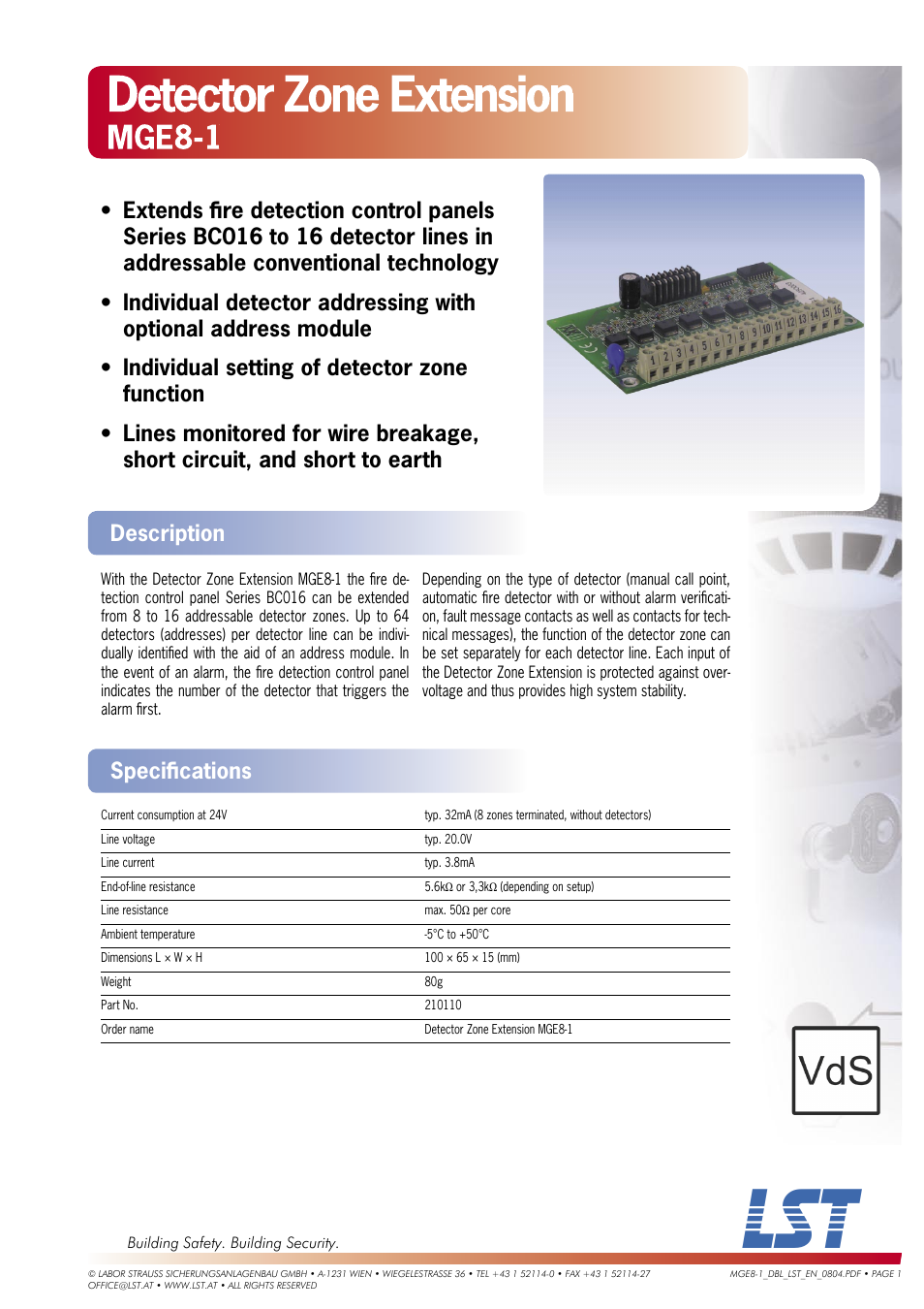 LST MGE8-1 User Manual | 1 page