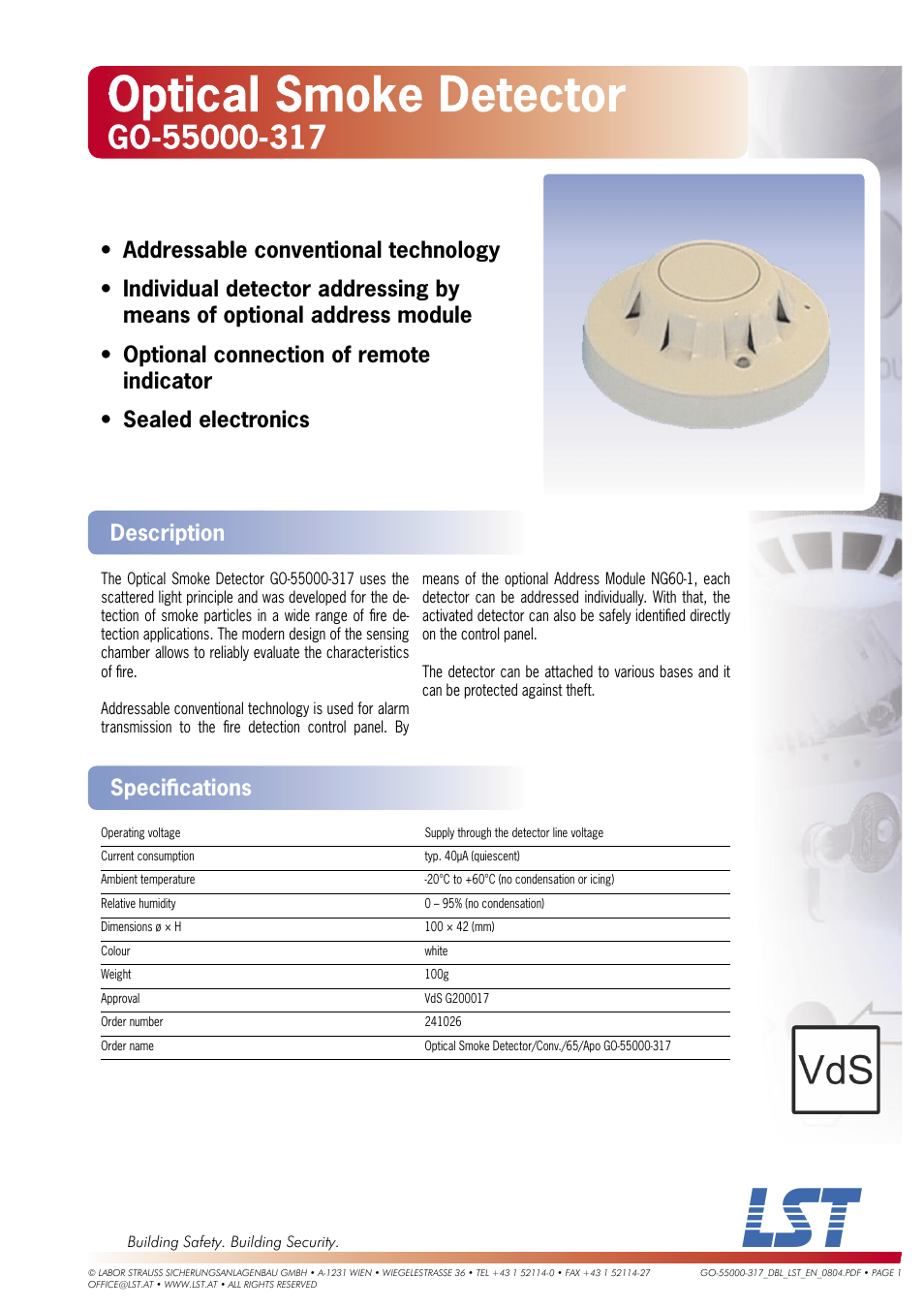 LST GO-55000-317 User Manual | 1 page