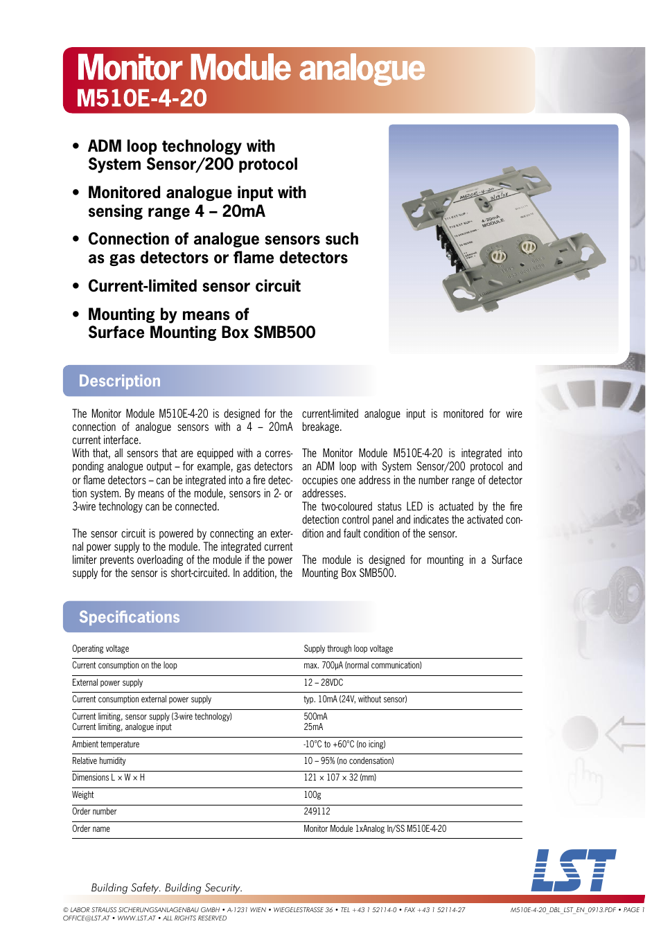 LST M510E-4-20 User Manual | 1 page