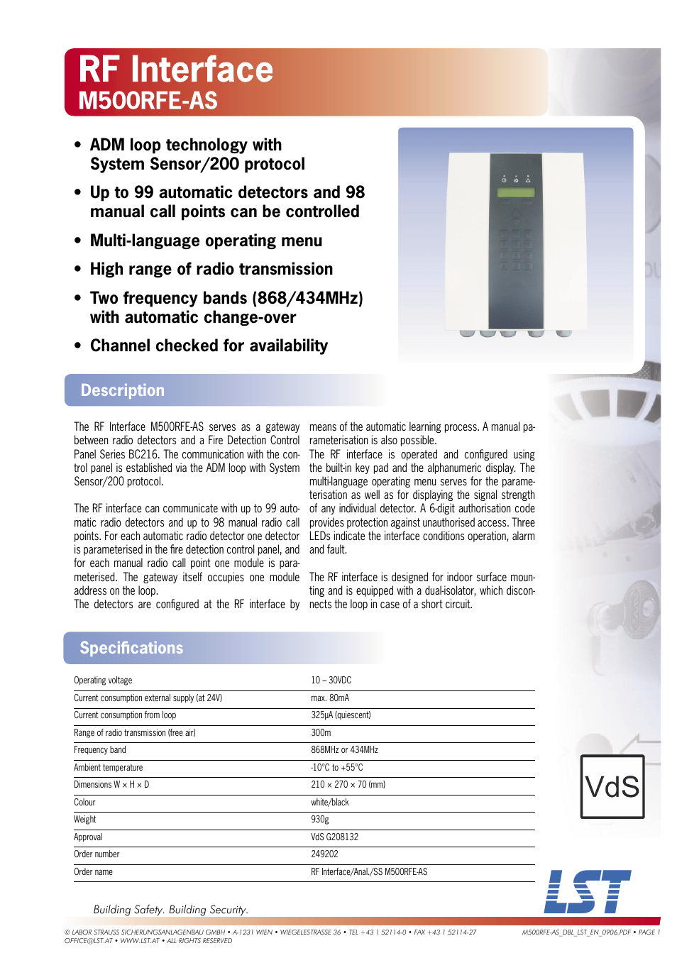LST M500RFE-AS User Manual | 1 page