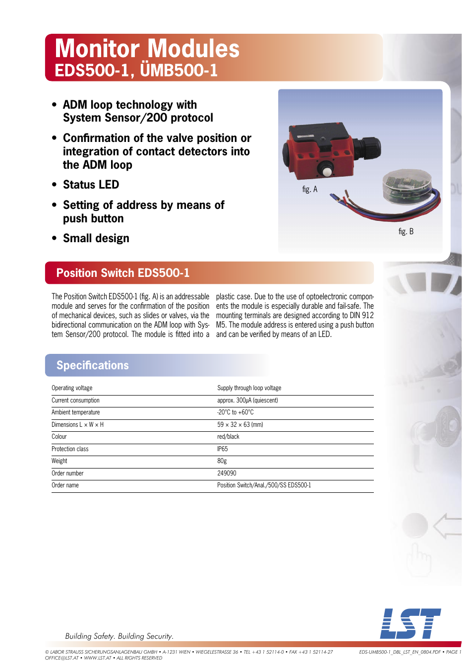 LST EDS500-1 User Manual | 2 pages