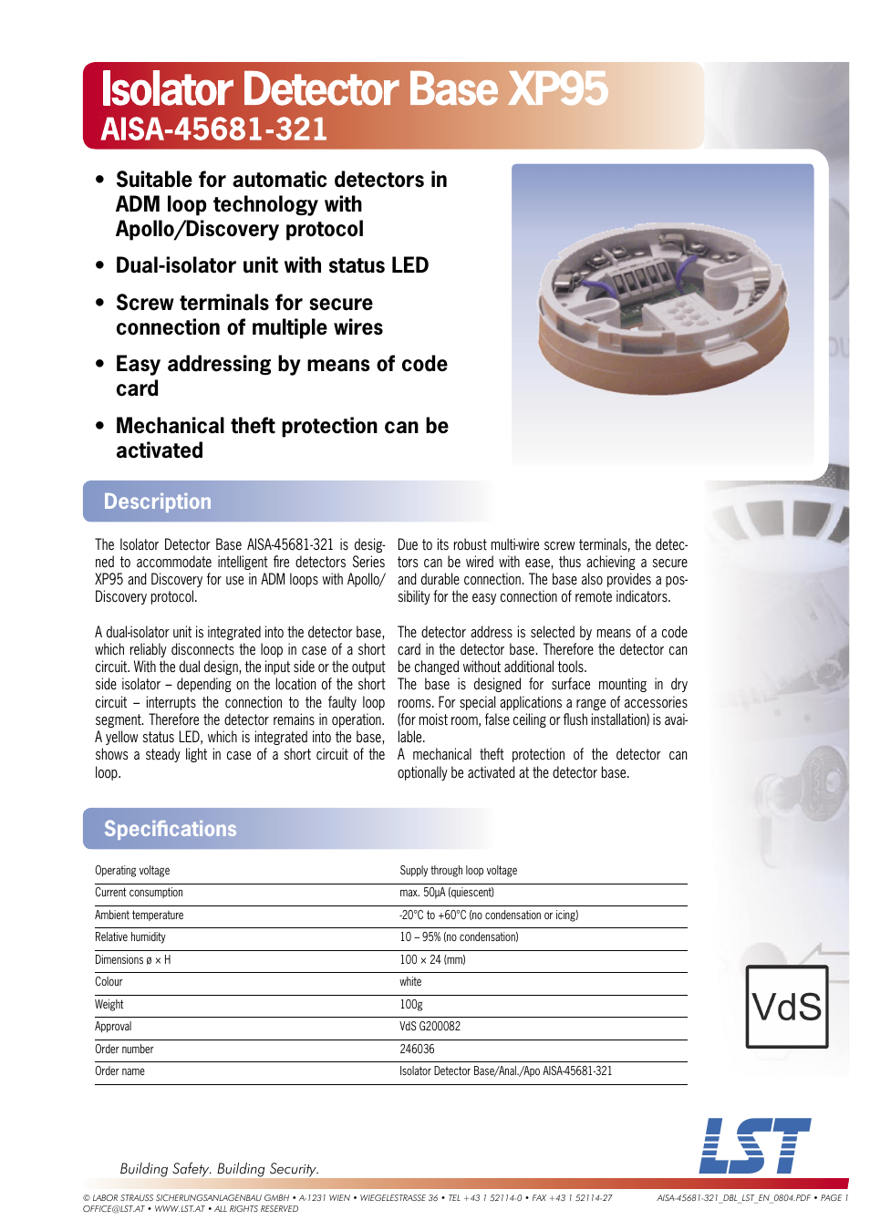 LST AISA-45681-321 User Manual | 1 page