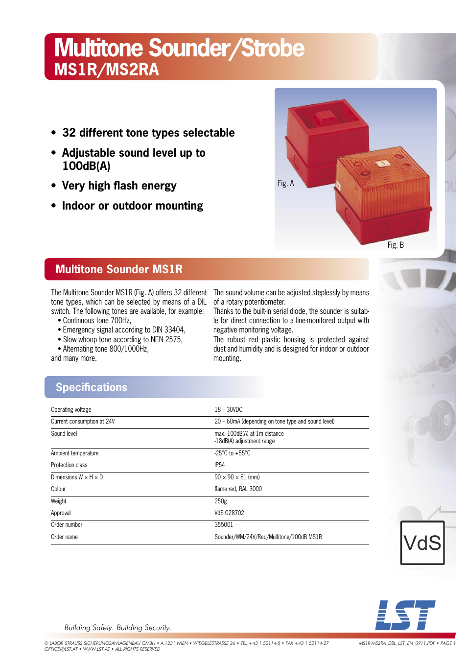 LST MS1R User Manual | 2 pages