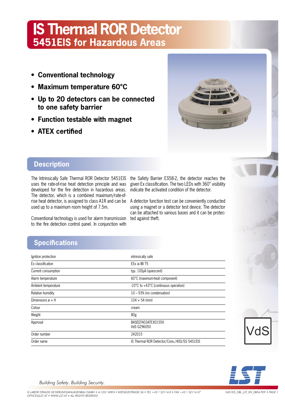 LST 5451EIS User Manual | 1 page