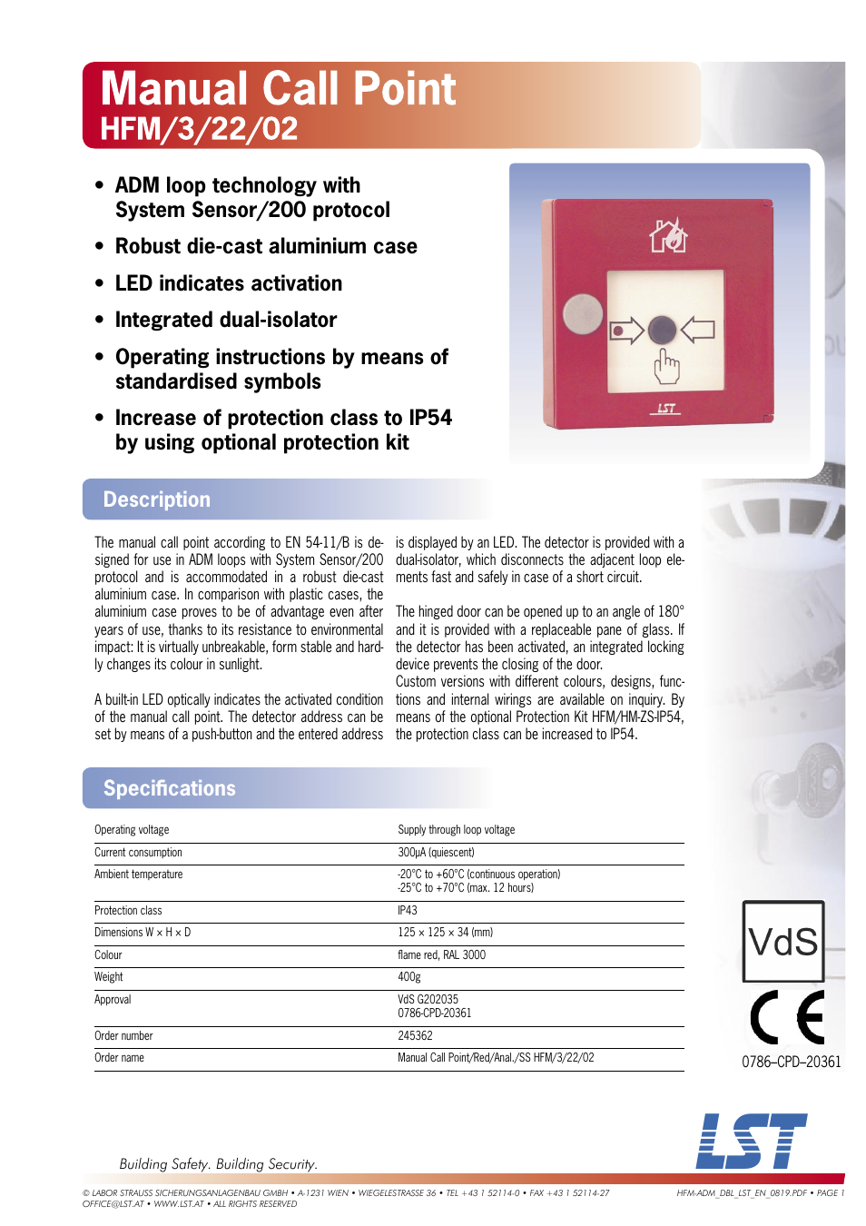 LST HFM/3/22/02 User Manual | 1 page