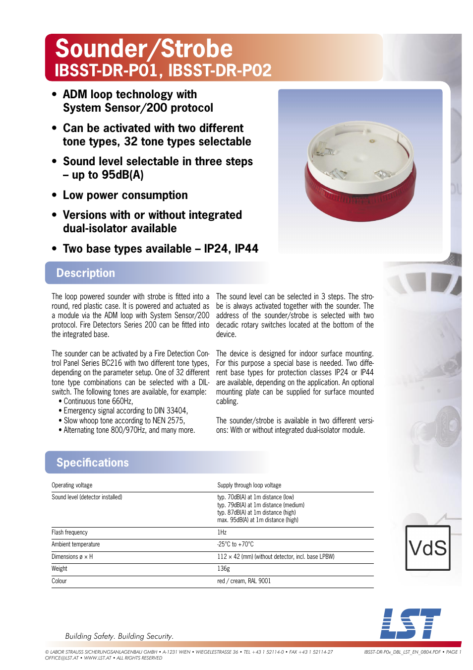 LST IBSST-DR-P01 User Manual | 2 pages