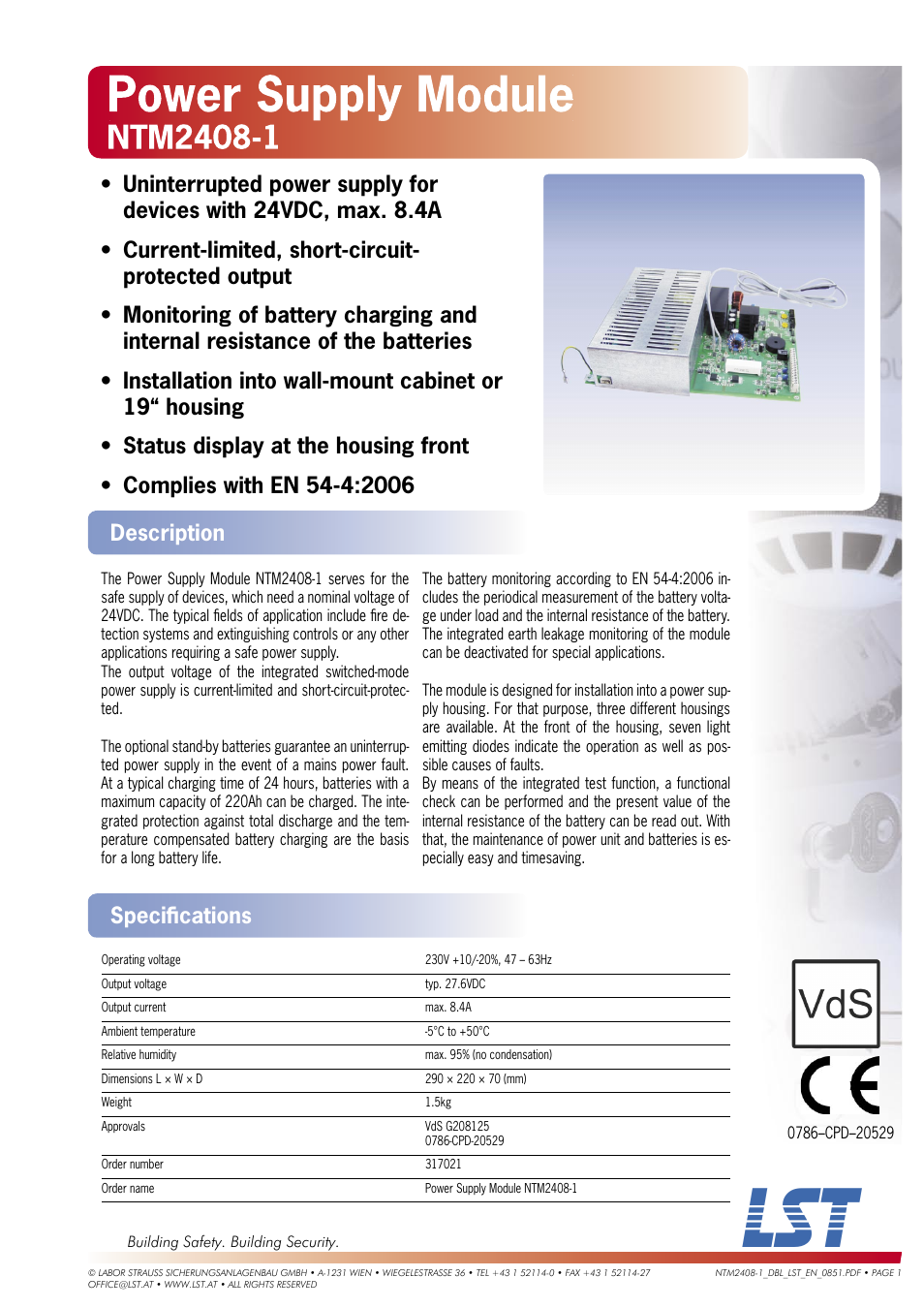 LST NTM2408-1 User Manual | 3 pages