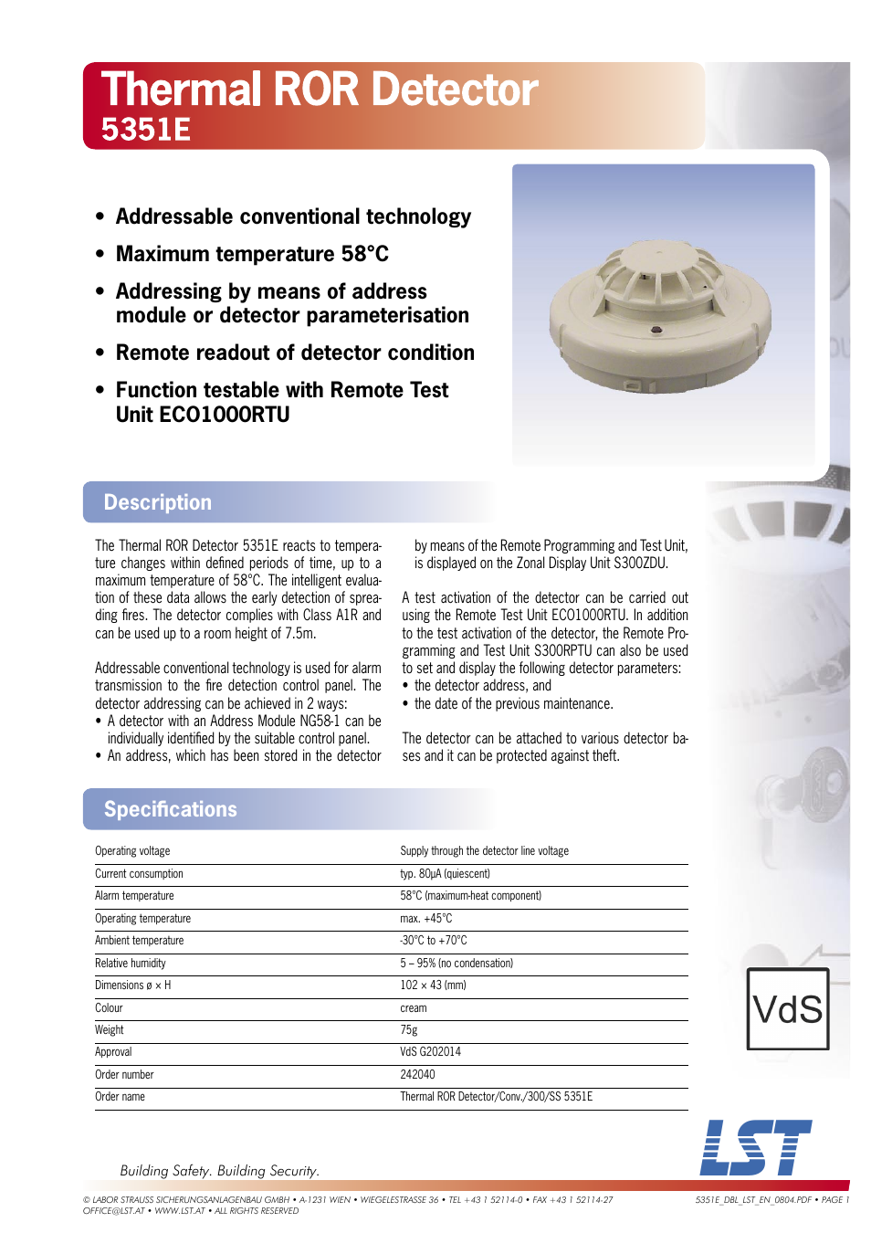LST 5351E User Manual | 1 page