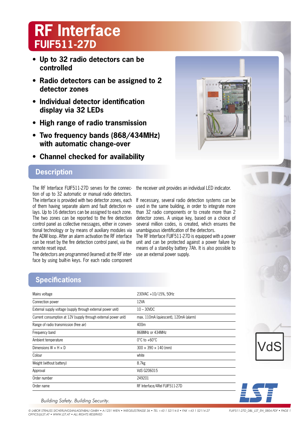 LST FUIF511-27D User Manual | 1 page