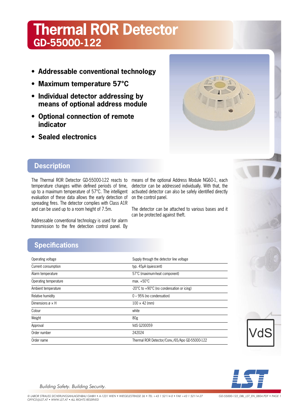 LST GD-55000-122 User Manual | 1 page