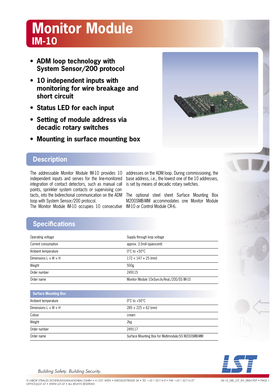 LST IM-10 User Manual | 1 page