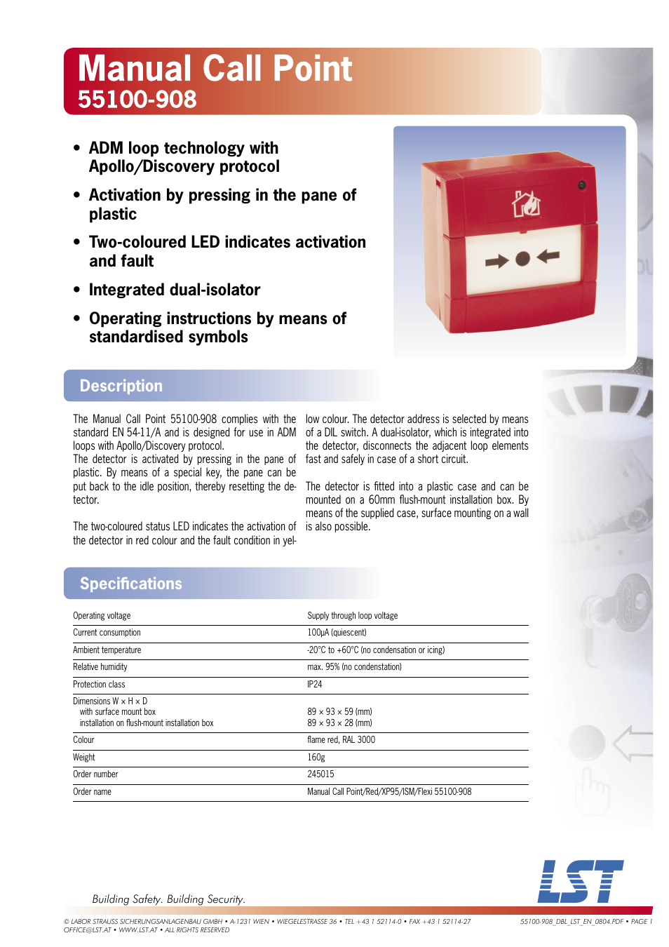 LST 55100-908 User Manual | 1 page