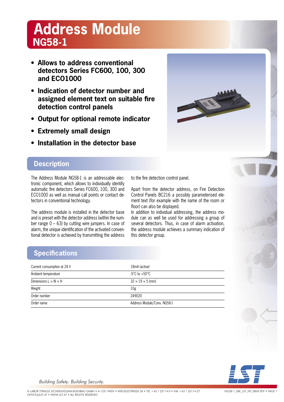 LST 249020 User Manual | 1 page